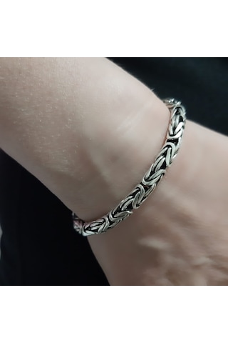 925 Ayar Gümüş Kral Bileklik 5  Mm