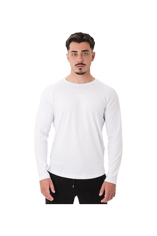 Musclecloth Elite Reglan Uzun Kollu T-shirt Beyaz Beyaz