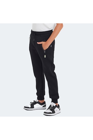 Slazenger LAMIS Çocuk Fermuar Cepli Siyah Eşofman Altı