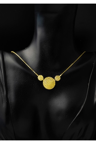 Bilezikci Yaşam Çiçeği Küpe - Kolyeli 22 Ayar Set