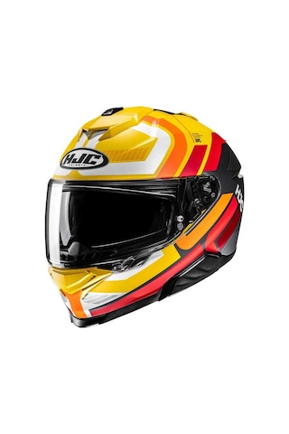 Hjc İ71Vız Mc3sf Kapalı Kask Beyaz - Kırmızı - Sarı
