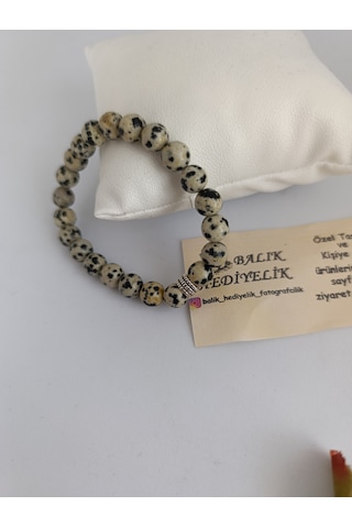 Doğaltaş Bileklik /dalmaçyalı Jasper Taşı Bileklik-1085 Ekru