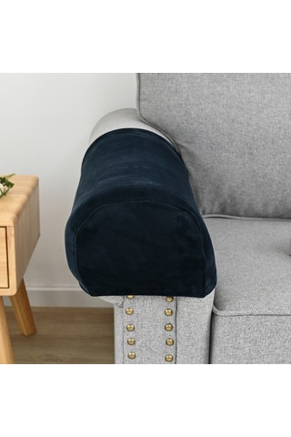 Xiyyadms Koyu Mavi Ev Kullanıma Silver Fox Yünlü Koltuk Kol Koruması 2 Adet - Yıkanabilir, Kaymazsız, Dört Mevsim Uygun, Esnek Örtü + 10 Adet Çivi KOYU MAVİ