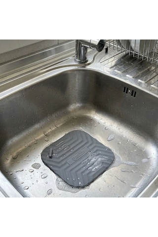 Buffer Gri Kare Evye Gider Koku Önleyici Silikon Mat Lavabo Süzgeç Ve Haşere Engelleyici