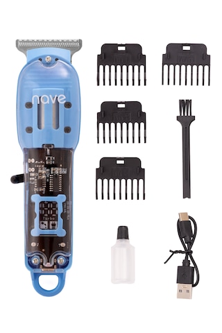 Nave Bq-06 T Bıçaklı Şarjlı Tıraş Makinesi Led Ekranlı, Profesyonel Sakal ve Saç Kesim