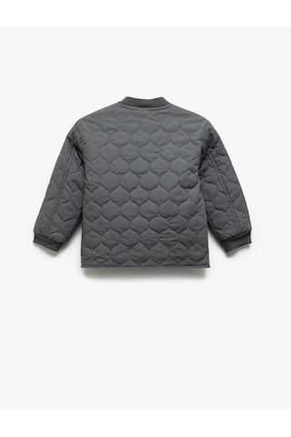 Koton Uzun Kollu Fermuarlı Pamuklu Kapitone Mevsimlik Mont Antrasit 5smb20005tw Antrasit