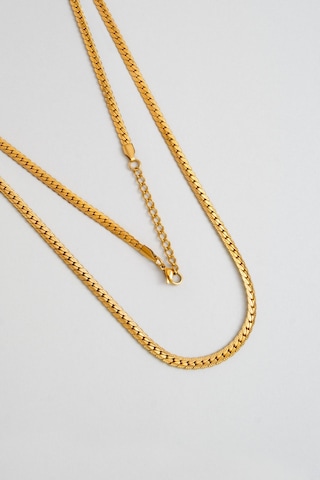 So Chic Örgü Model Sarı Kaplama Çelik Erkek Kolye Sarı