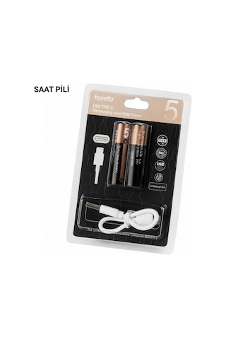Usb Type-c İle Hızlı Şarj Edilebilen Aa Ilkeshop - 41 Lityum Pil