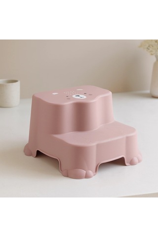 Pembe Desenli Katlı Çocuk Basamağı Çok Renkli