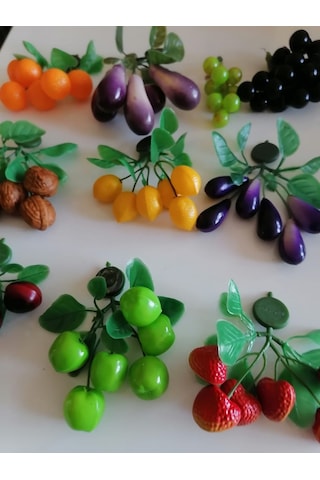 Magnetli Yapay Meyve Dalı 9 Adet Birden