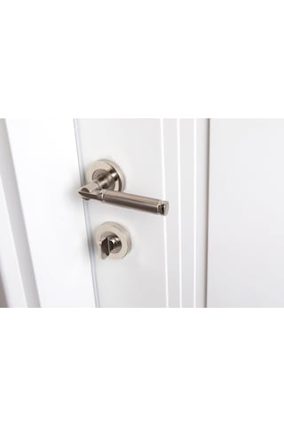 Nikel Rozetli Parçalı Wc Kapı Kolu (İç- Dış Takım)