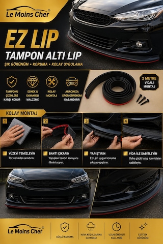 Ford Mustang Mach-e Ez Lip Araç Tampon Altı Koruma Lipi 2 Metre Vidalı