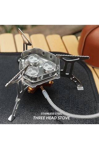 Tomshoo 5800w Katlanabilir Kamp Gazlı Ocak 3 Brülör Piezo Ateşleme Hafif Rüzgar Geçirmez Sırt Çantası Ocak Kamp Yürüyüş İçin Açık Hava Yemek Pişirme Ocağı Çok Renkli