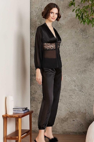 Pierre Cardin 6005 Kadın Saten Dantelli 6'lı Set-siyah Siyah