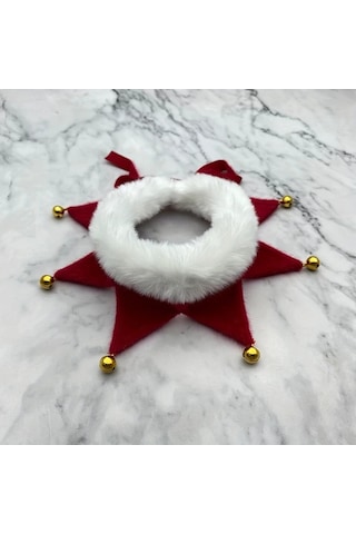 Elmpaly Kırmızı L Boy Evcil Hayvan Atkısı Yünlü Tüylü Çanlı Kedi Köpek Şalı