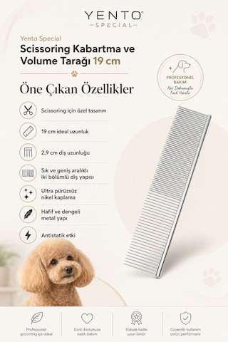 Yento Special Scissoring Kedi & Köpek Kabartma Ve Volume Tarağı 19 Cm