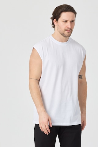 Urbantrendstore Unisex Erkek Kadın Pamuklu Antrenman Sporcu Atleti Oversize Kolsuz T-shirt Atlet Sporcu, Basketbol, Fitness, Jogging Fitness Spor Atlet Trend Atlet Gym Atlet Rahat Kalıp Salaş Günlük Atlet Beyaz