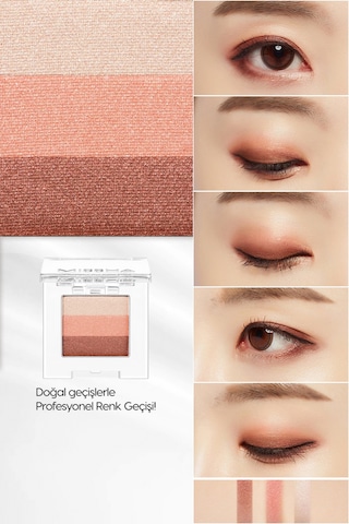 Yumuşak Dokulu, Dökülme Yapmayan 3 Renkli Göz Farı Triple Shadow No.6 Marsala Red 6