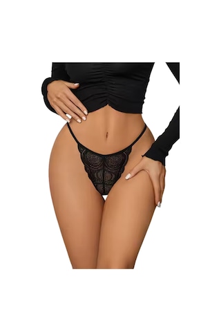 Roberto Bacio Kadın 3'lü Dantel String - Tanga Bc0041 Siyah - Kırmızı - Beyaz