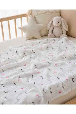 Minora Baby&Kids %100 Pamuk Müslin Bebek Örtüsü Çok Amaçlı Müslin Battaniye - 100 x 100 CM Pembe