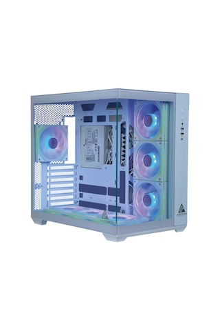 AERSTONE Trion 850 Watt 80+ Bronz 7 Fanlı RGB Akvaryum Oyuncu Kasası(BEYAZ)