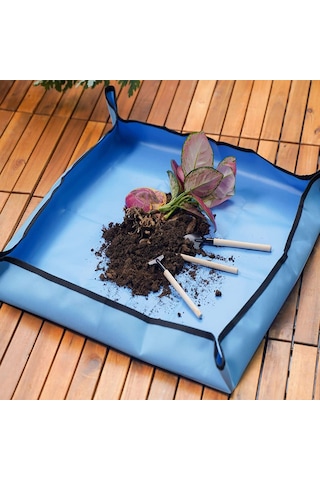Çiçek saksı toprağı toprak  aktarımı için su geçirmez ped 65x65CM