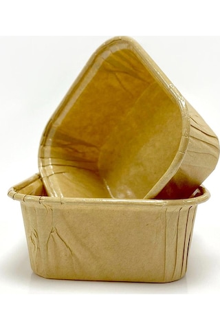 Dolphin Muffin Kare Kağıt Kraft Sarı Kek Kalıbı Kapsülü Kabı - 50 Adetlik 1 Paket Renkli