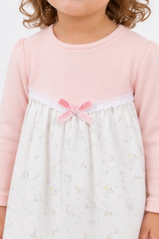 Babyhola Kız Çocuk %100 Pamuk Penye Elbise 15324 Pembe