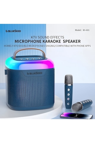 Bs-601 Bluetooth Wıreless Speaker & Karaoke Mıcrophones 13w - Lacivert
