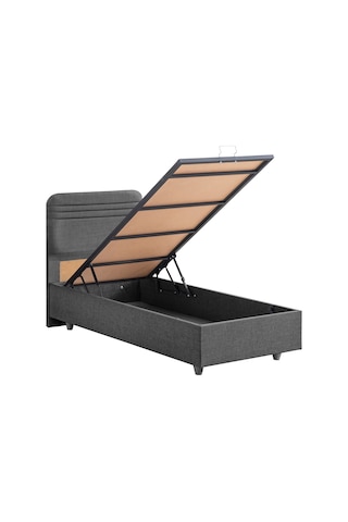 Mila İkili Set, Mila Tek Kişilik Baza Başlık Seti - Antrasit 90x200