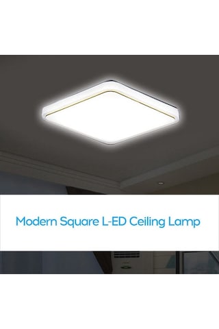 Yifomall Kare Led Tavan Aydınlatması 220v Beyaz, Modern Abs Kasa, Mutfak Balkon Odaları İçin Gümüş
