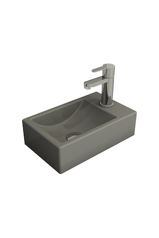 Bocchi Milano Dar Sağ Lavabo 37 CM Mat Gri 1419-006-0126