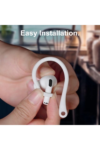 Caseonn Huawei Freebuds Se 2 / Se 3 Kulak Üstü Kulaklık Tutucu Spor Kanca, Esnek Silikon Düşme Önleyici Askı Beyaz