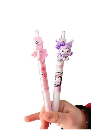 Belkıss Dönen Başlıklı Kuromi-unicorn Desenli Uçlu Kalem 0.7 Uç Hediyeli 2 Adet