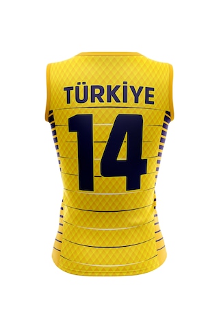 Voleybol Forması Türkiye Model Dijital Baskı Kişiye Özel Tasa... Sarı