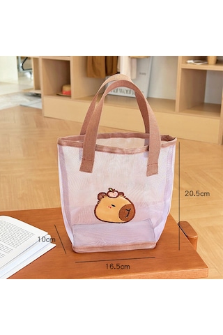 Springsun Cute Kapibara Desenli Ağ Çanta - Seyahat, Plaj Ve Dış Etkinlikler İçin Pratik Depolama Çantası