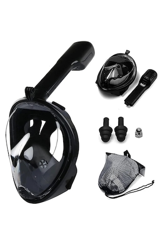Yetişkin Tam Yüz Şnorkel Maskesi, 180 Görüş, Anti Sis