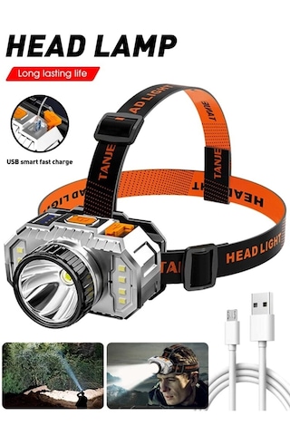 Peakstar Ps-010 800 Lümen Şarjlı Cob Led Usb'li Şarjlı K Gri - Siyah