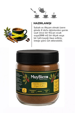 Hindiba Diyet Kahve 1 Aylık- 60 Kullanım 150 Gr Kavanoz Seri Çözünebilir