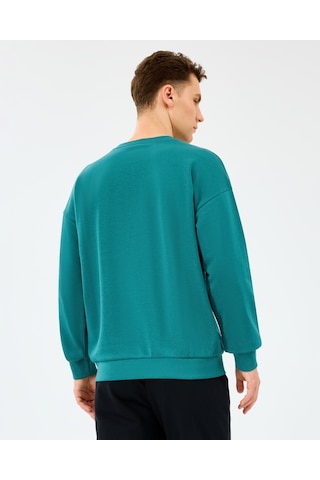 Skechers M Essential Crewneck Sweatshirt Erkek Petrol Sweatshirt S2610015-0730 Mavi