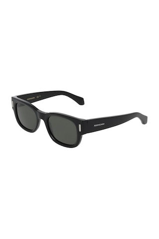 Salvatore Ferragamo Sf 2064se 001 51 Unisex Dikdörtgen Siyah Kemik Güneş Gözlüğü Siyah