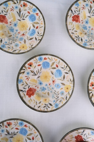 Tabak Evi Porselen Fiori Çay Tabağı Seti 12cm 6 Parça Bns6ctprs1217 Çok Renkli