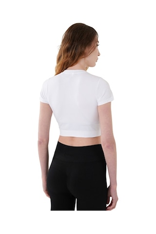 Musclecloth Nova Seamless Crop T-shirt Beyaz