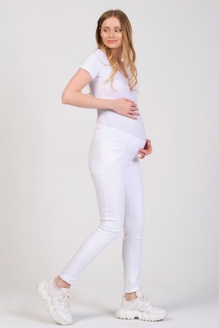 Busa Hamile Alt Karın Destekli Skinny Kot Pantolon Beyaz-beyaz