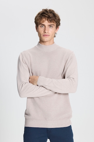 AC&Co / Altınyıldız Classics Erkek Bej Standart Fit Normal Kesim Yarım Balıkçı Yaka Hafif Salaş Pamuklu Triko 4A4921100008BEJL Bej