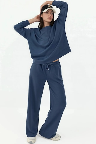 Hiccup Modal Dokunuşlu Basic Sweatshirt Oxford Mavisi