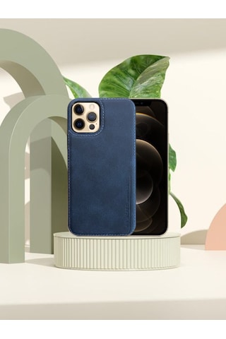 Juno Apple Uyumlu iPhone Hakiki Deri Koruyucu Kılıf 13 Pro Lacivert