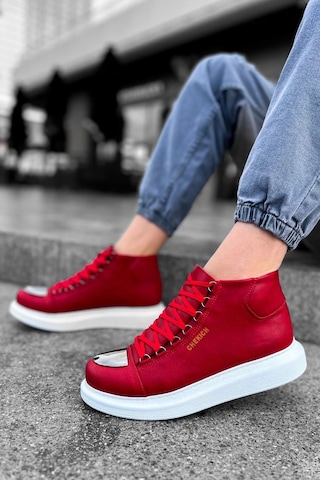 Saklımoda Ch267 Cbt Roma Mirror Erkek Bot Kırmızı Çok Renkli