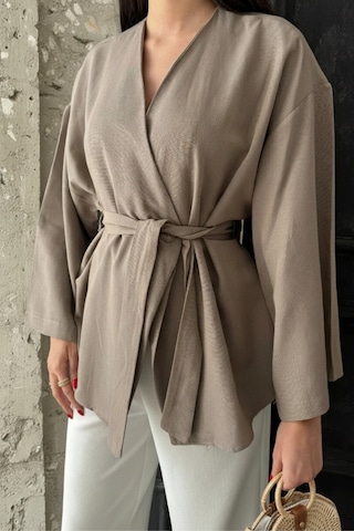 Kadın Kuşaklı Kimono 1177 Bej