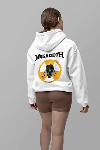 Sevbano Megadeth Müzik Grubu Baskılı Unisex Oversize Rock Metal Hoodie Beyaz